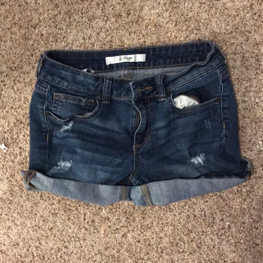 Denim dark wash jean shorts